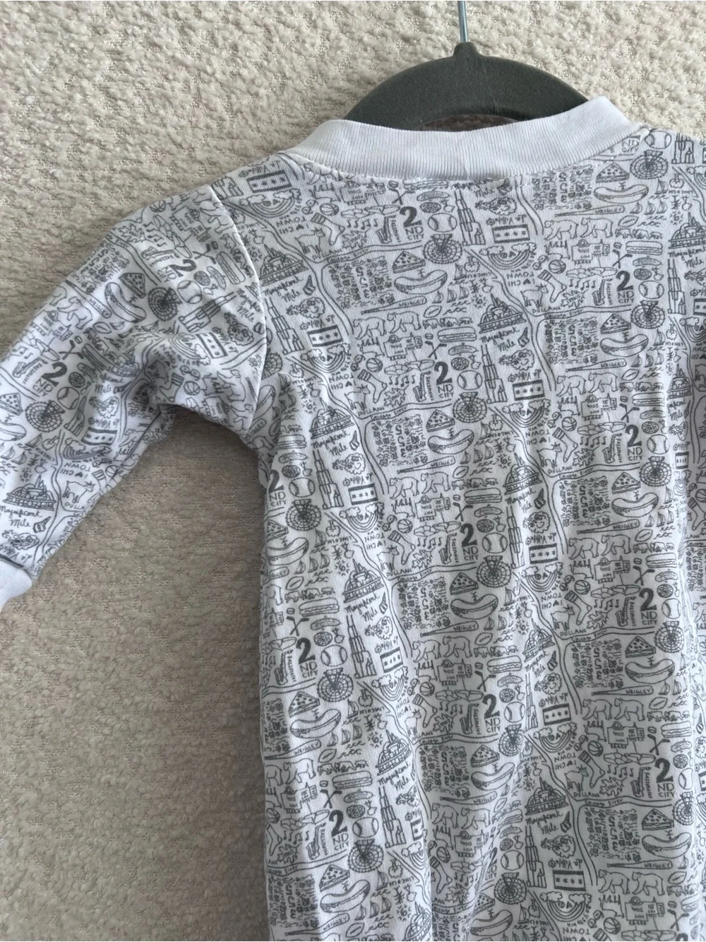 Joy‎ Street Baby 100% Pima Cotton One Piece Chicago Pajamas Size 0-3 Months